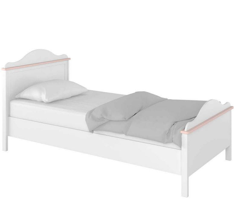 Veneti Detská posteľ s matracom LALI - 90x200, biela / ružová